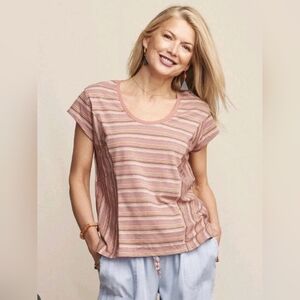 Matilda Jane heart to heart on the horizon striped casual tee boho stretch XL